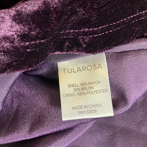 New TULAROSA Paula One Shoulder Velvet Purple Dress S NWT - Picture 10 of 12
